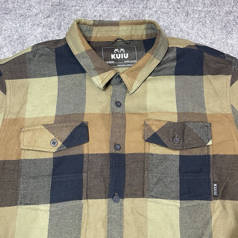 KUIU Men's 2XL Field Flannel Shirt Plaid Wool Cotton Blend - Picture 2 of 10